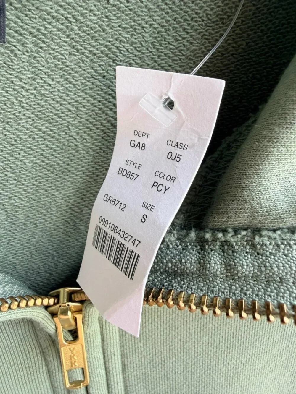 J. Crew Long Sleeve Quarter Zip 100% Cotton Sage Green Tunic Sweatshirt Size S